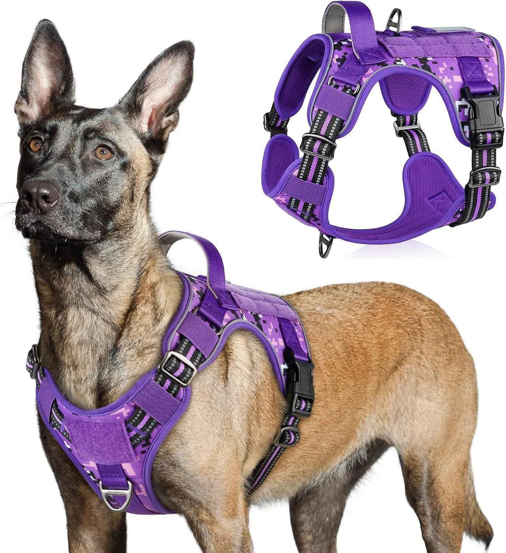 No-Pull Tactical Dog Harness MOLLE Vest with Handle