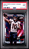 Graded 2024 Topps Cosmic Chrome Bo Nix #127 Rookie RC Football Card PSA 9 Mint
