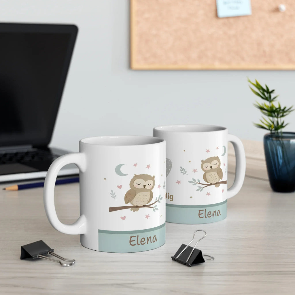 Dream Big Owl Mug — Personalized 11oz Cute Nursery Coffee Cup