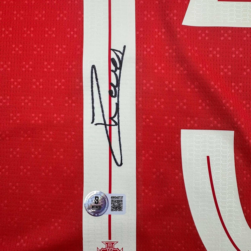 Framed Autographed/Signed Joao Neves 35x39 Portugal Soccer Team World Cup Jersey JSA COA
