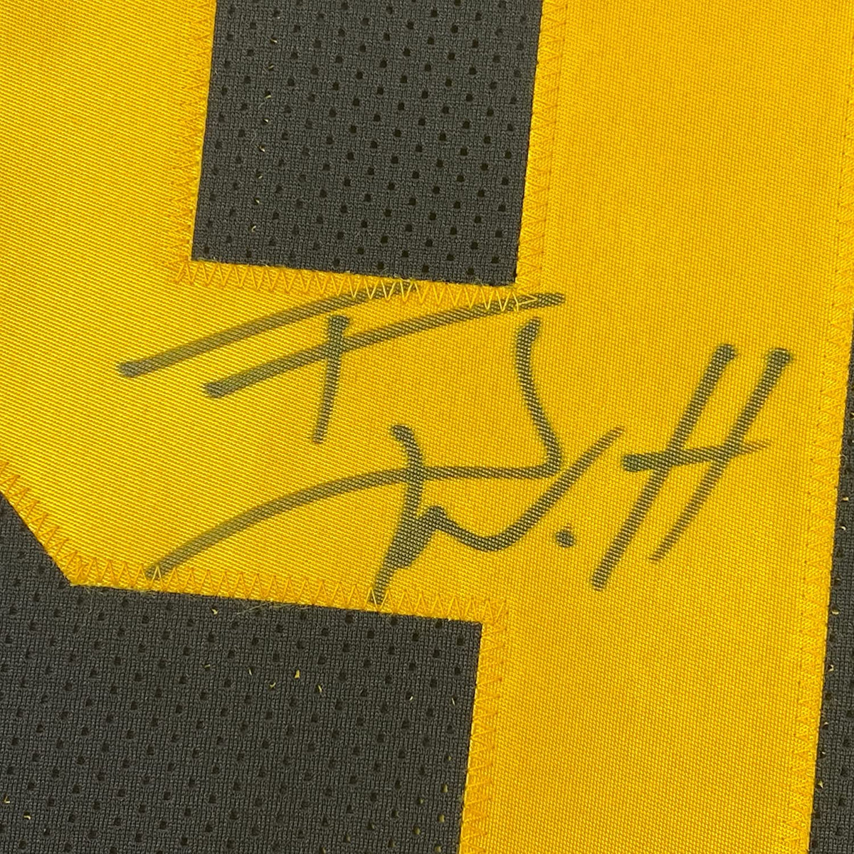 Framed Autographed/Signed TJ T.J. Watt 35x39 Pittsburgh Color Rush Football Jersey Beckett BAS COA