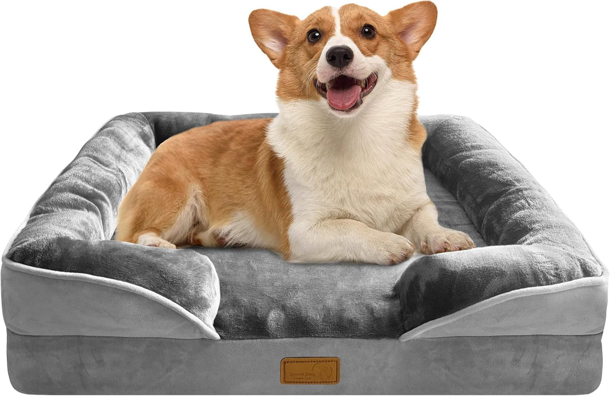 Orthopedic Dog Bed Sofa with Bolster, Washable Cover