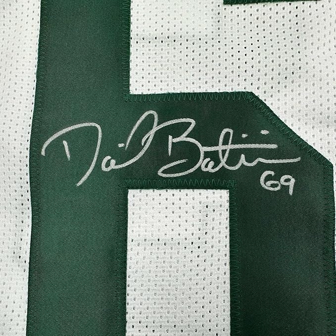 Framed Autographed/Signed David Bakhtiari 35x39 Green Bay White Football Jersey JSA COA