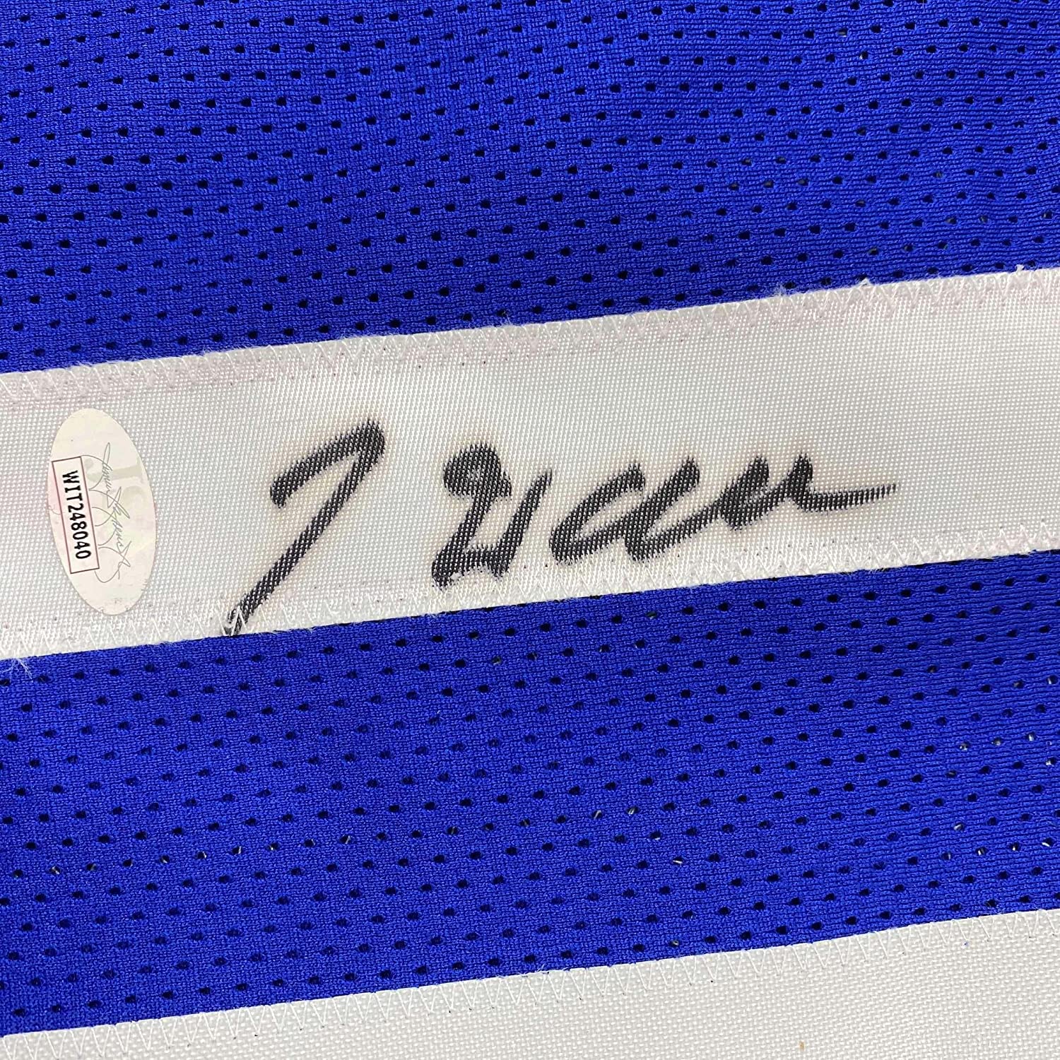 Framed Autographed/Signed John Wall 35x39 Los Angeles Blue Basketball Jersey JSA COA