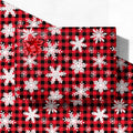 GIOLNIAY Christmas Wrapping Paper Snowflakes Red Black Plaid 28x40 4 Sheets