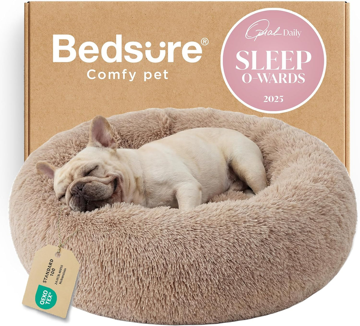 Bedsure Calming Donut Pet Bed – Multiple Sizes & Colors