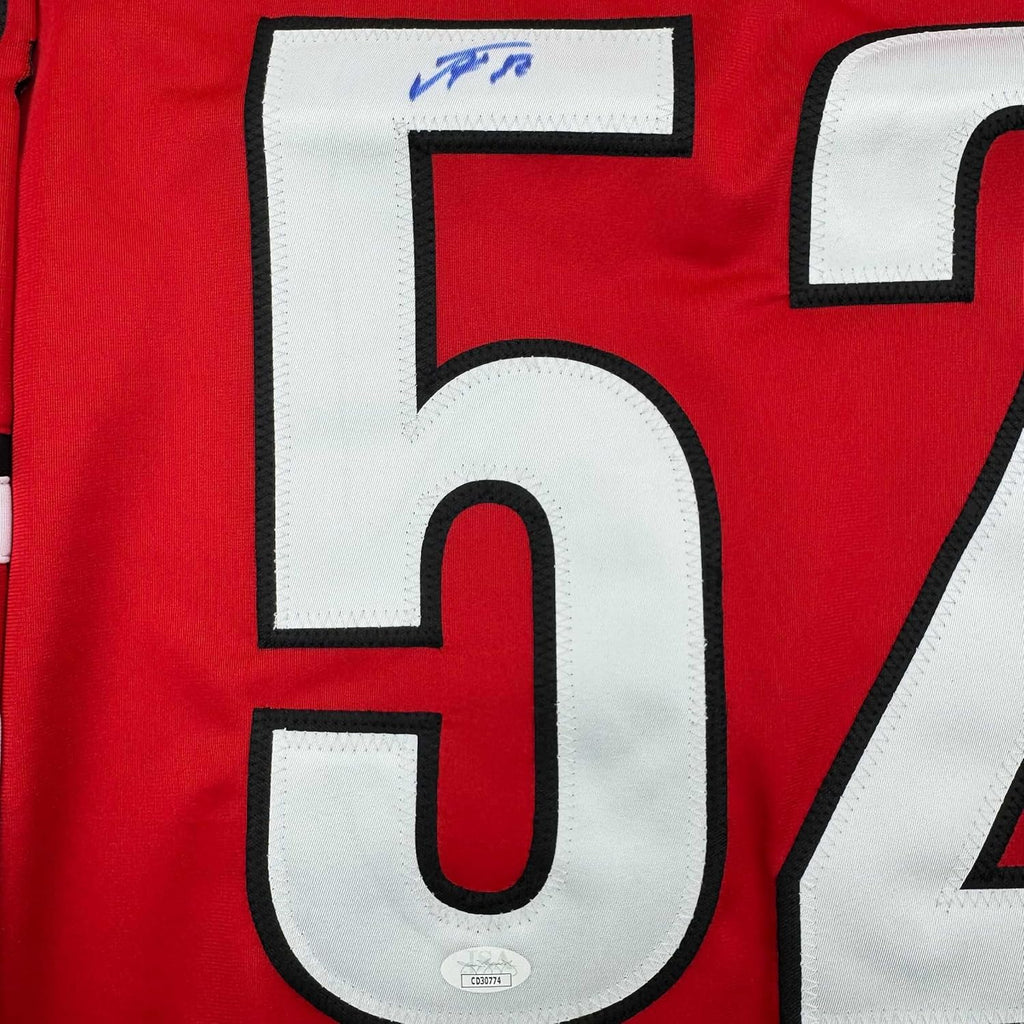 Framed Autographed/Signed Pyotr Kochetkov 35x39 Carolina Red Hockey Jersey JSA COA