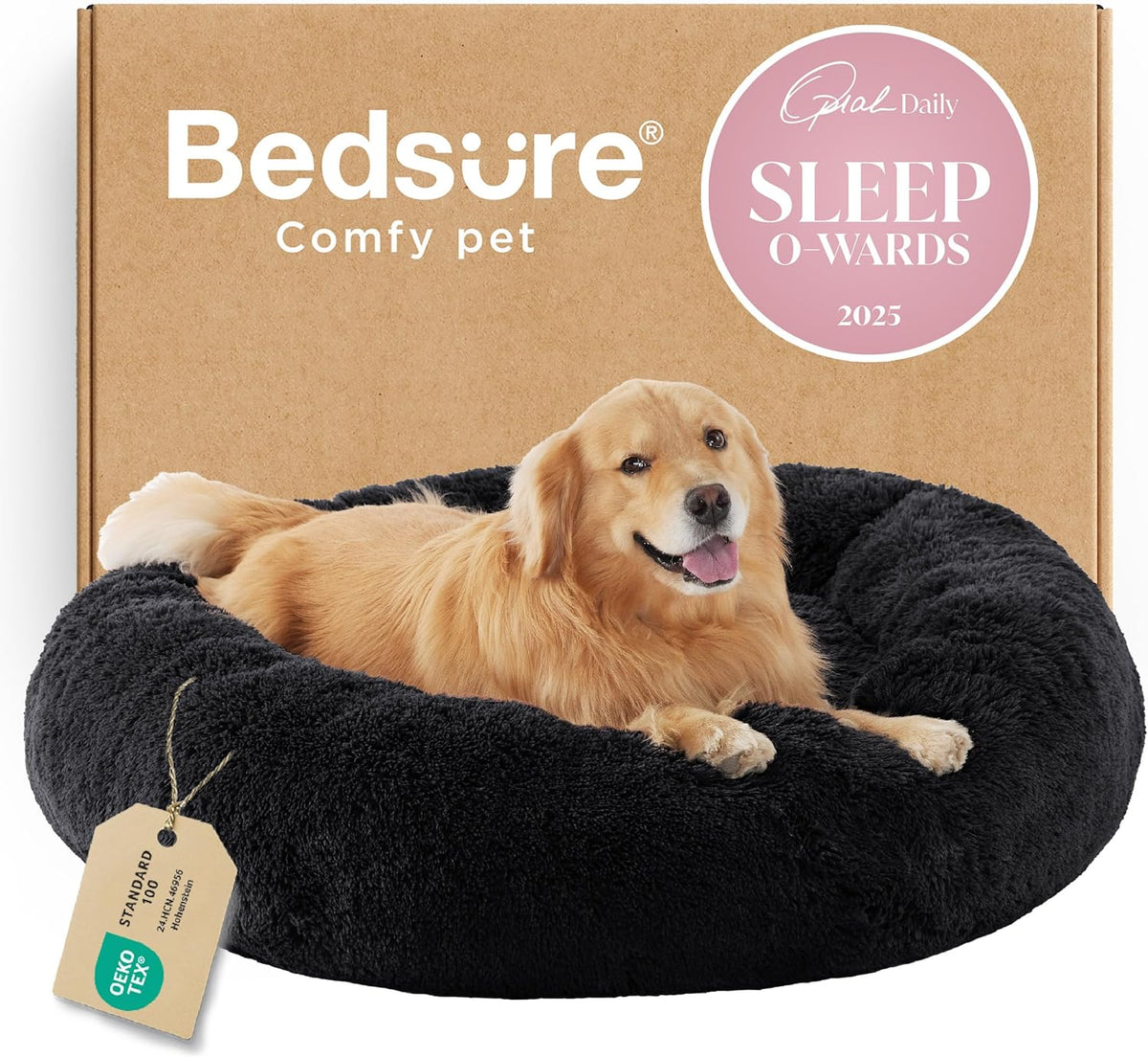 Bedsure Calming Donut Pet Bed – Multiple Sizes & Colors