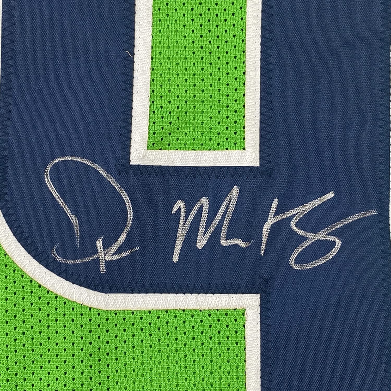 Framed Autographed/Signed DK D.K. Metcalf 35x39 Seattle Green Football Jersey Beckett BAS COA