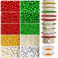 DECYOOL Christmas Jewelry Beads Set 1800pcs Red Green Silver Gold Small