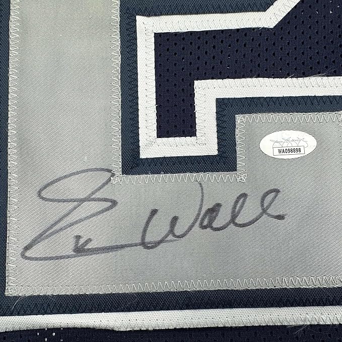 Framed Autographed/Signed Everson Walls 35x39 Dallas Blue Football Jersey JSA COA