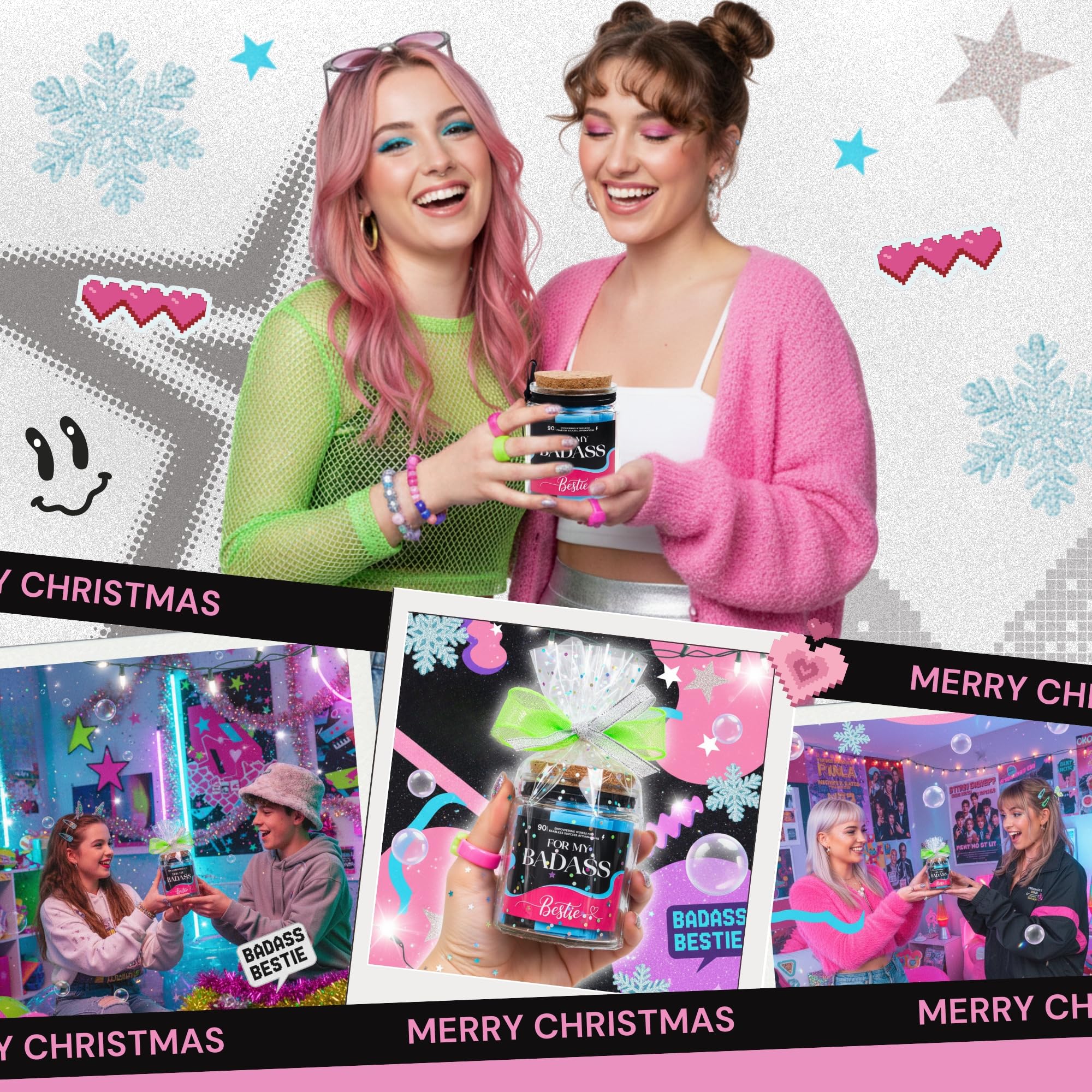 SOLMAYCO Affirmation Jar with Inspirational Notes Birthday Gift for Women Badass