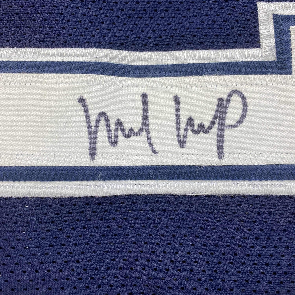 Framed Autographed/Signed Michael Gallup 35x39 Dallas Blue Football Jersey JSA COA