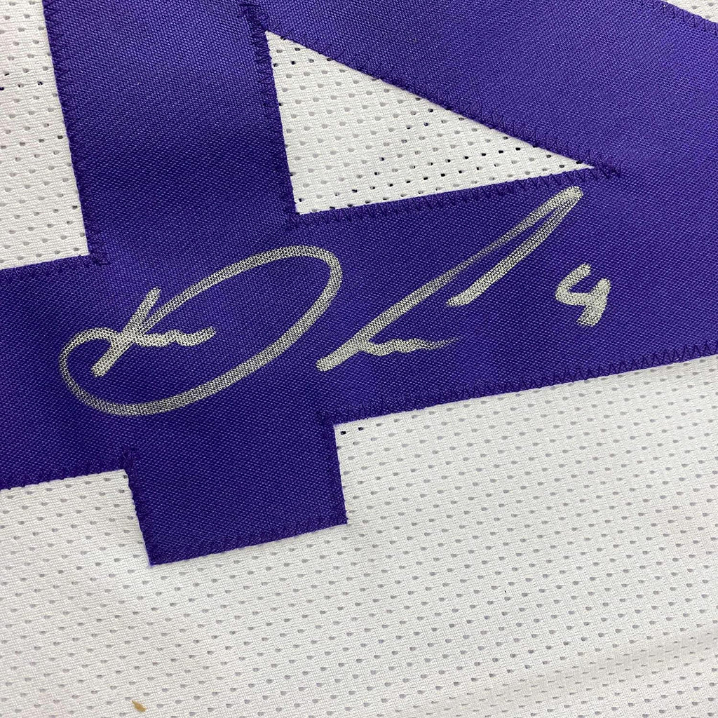 Framed Autographed/Signed Dalvin Cook #4 35x39 Minnesota White Football Jersey Beckett BAS COA