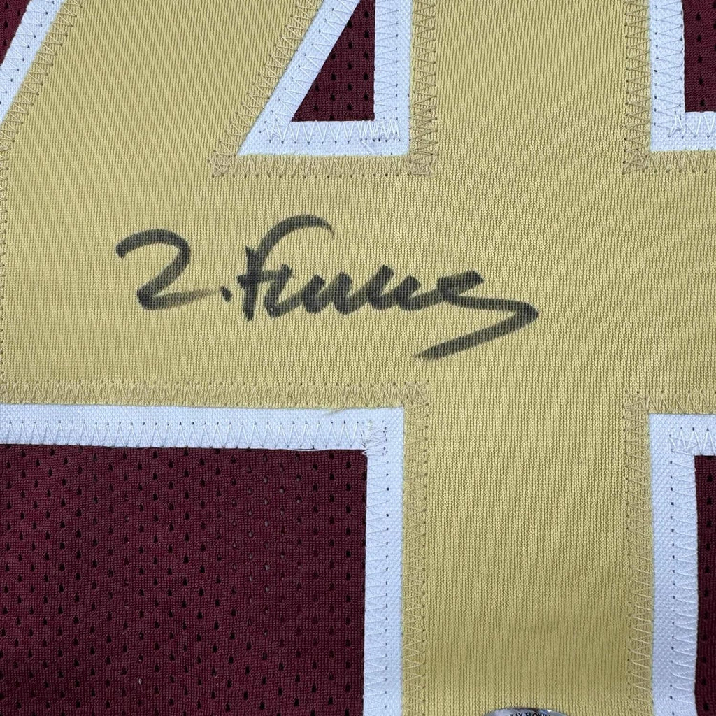Framed Autographed/Signed Zay Flowers 35x39 Boston College Maroon Football Jersey Beckett BAS COA