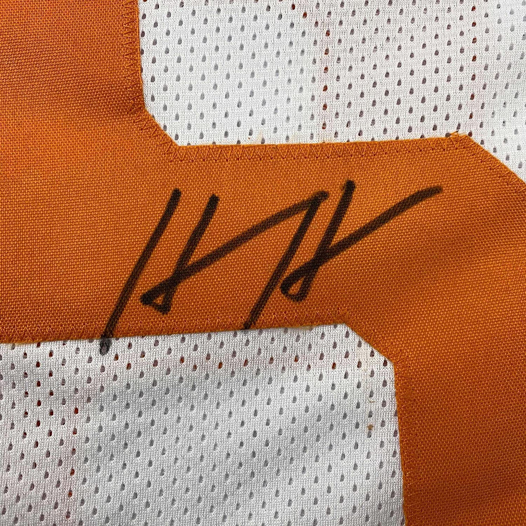 Framed Autographed/Signed Hendon Hooker 35x39 Tennessee White College Football Jersey JSA COA