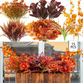 PARTY JOY 15 Bunches Artificial Fall Orchid Flowers 10x5x5in Autumn Decor