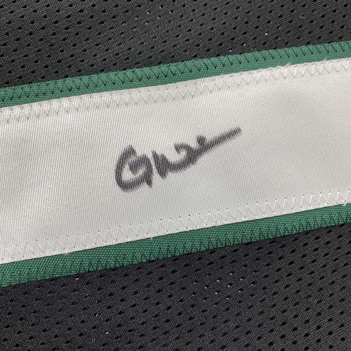 Framed Autographed/Signed Garrett Wilson 35x39 New York Black Football Jersey JSA COA