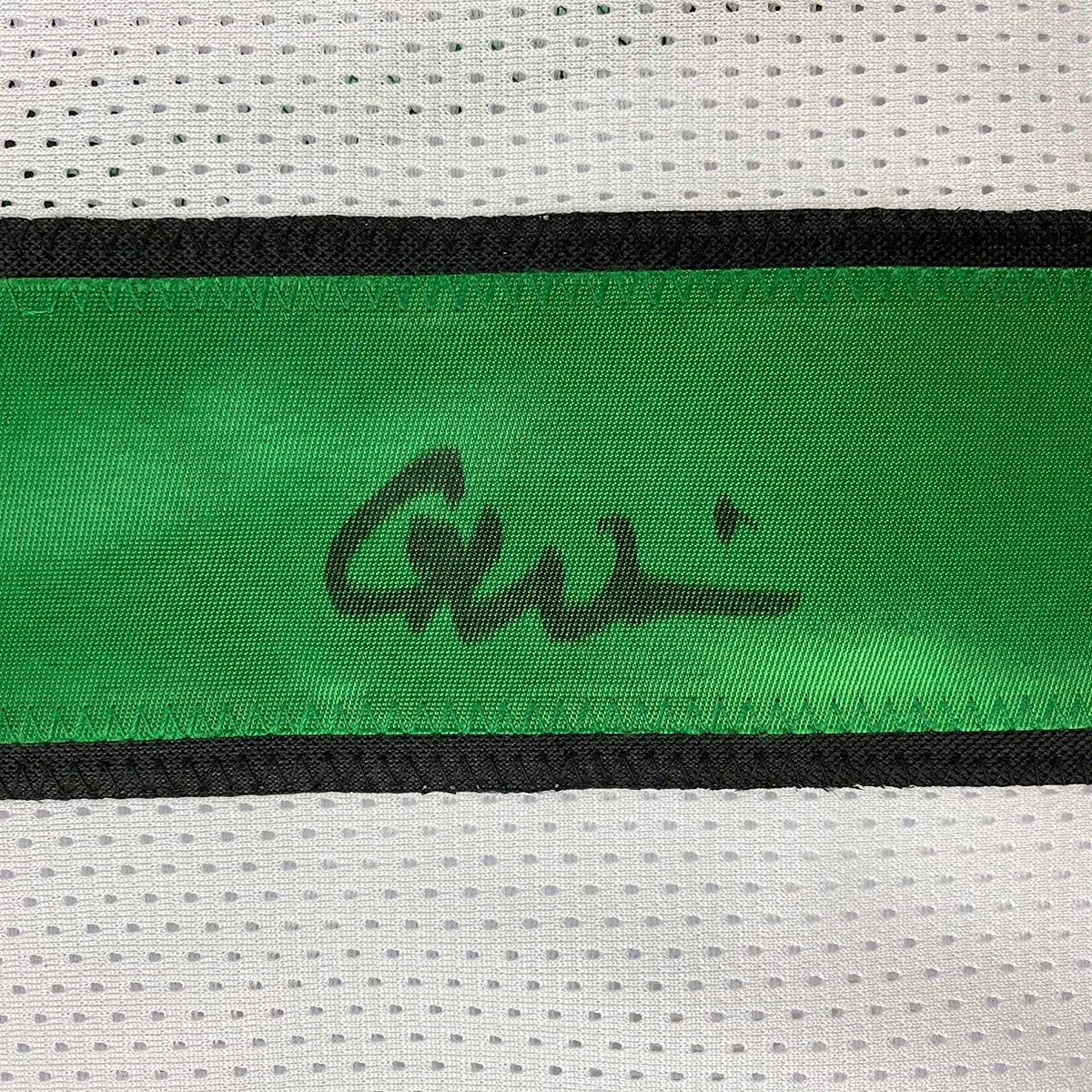 Framed Autographed/Signed Garrett Wilson 35x39 New York White Football Jersey JSA COA