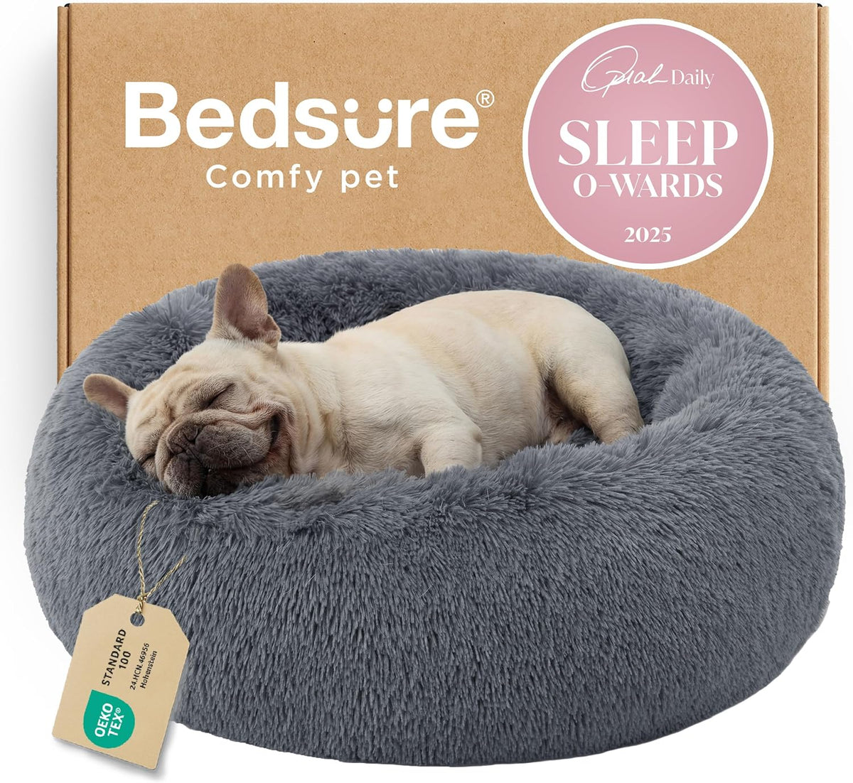 Bedsure Calming Donut Pet Bed – Multiple Sizes & Colors