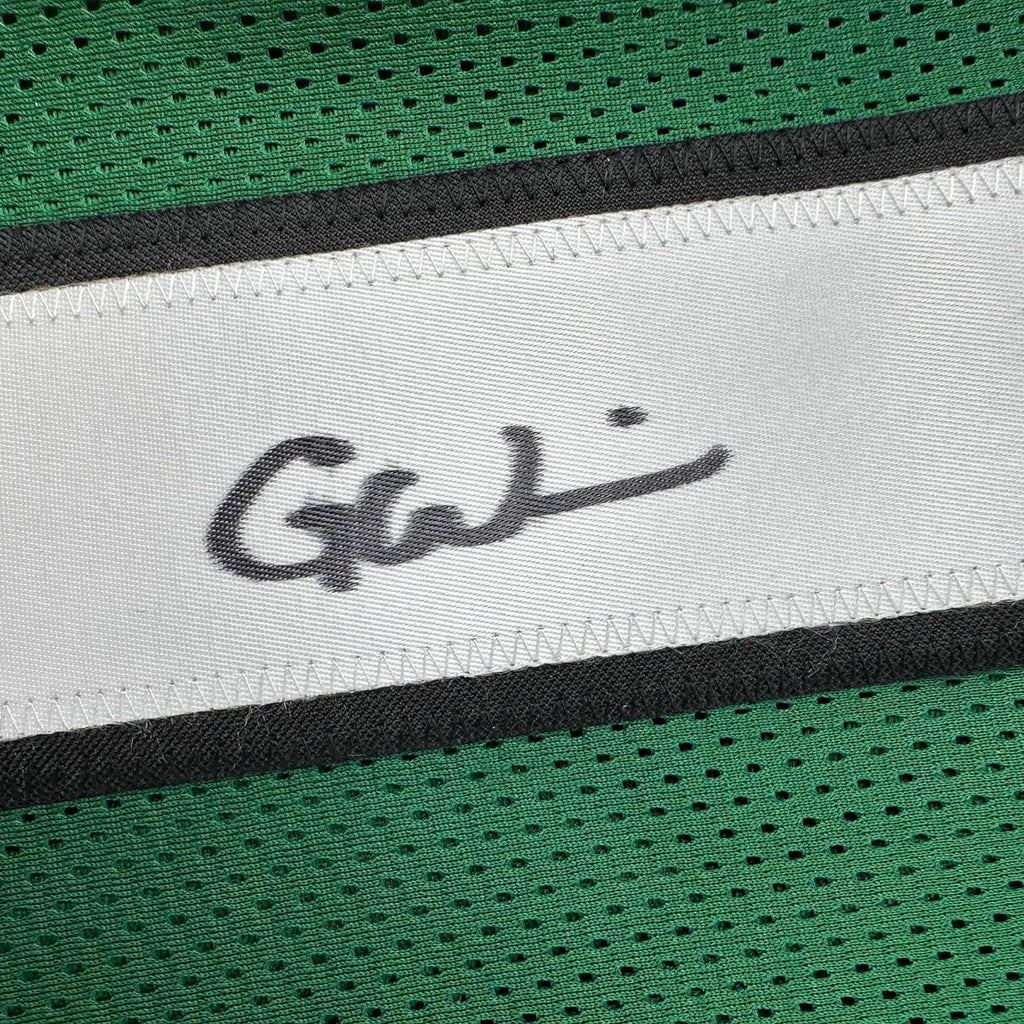 Framed Autographed/Signed Garrett Wilson 35x39 New York Green Football Jersey JSA COA