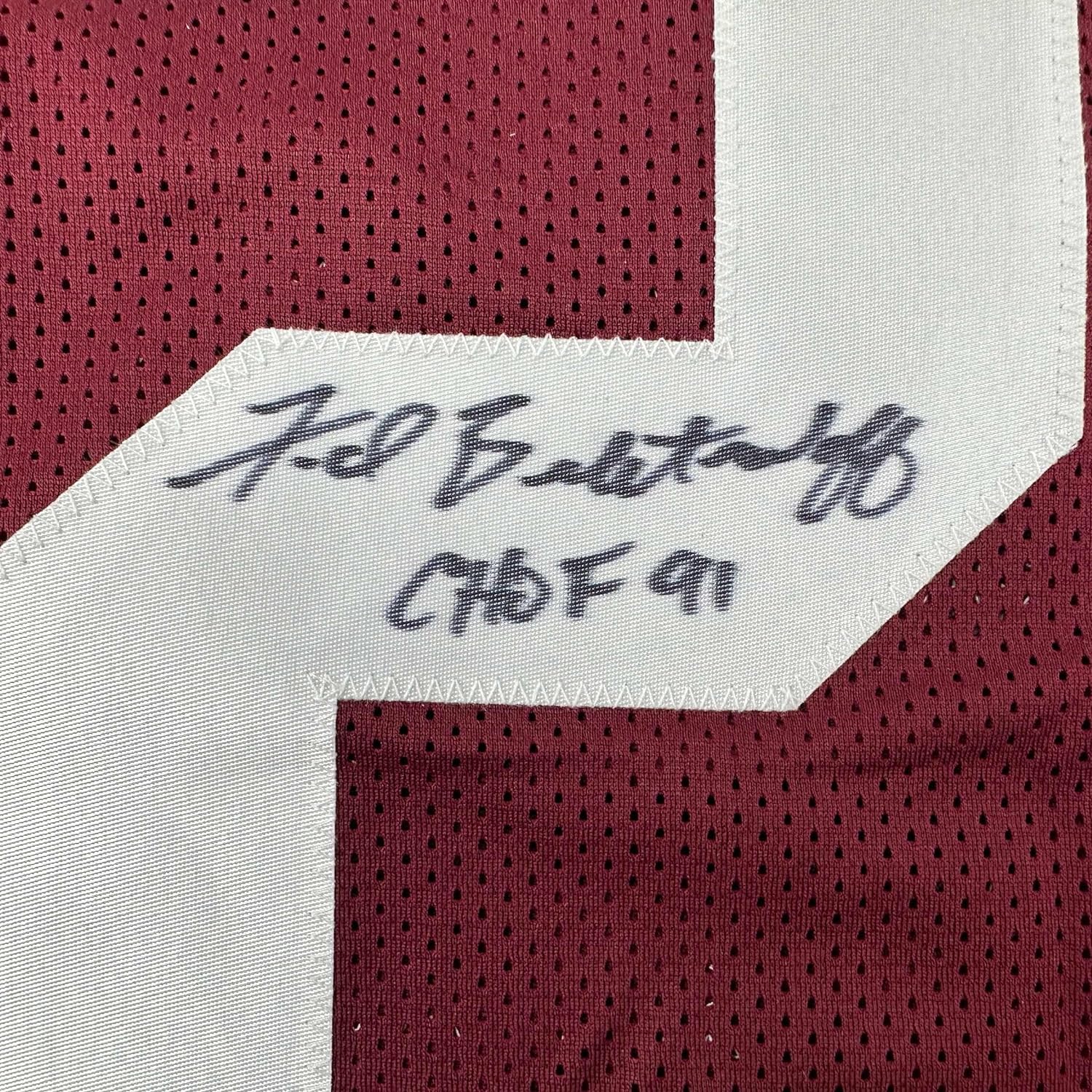 Framed Autographed/Signed Fred Biletnikoff 35x39 CHOF 91 Florida State FSU Red College Football Jersey JSA COA