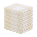 Homaxy Cotton Waffle Weave Check Plaid Dish Cloths 12x12 White Beige 6-Pack