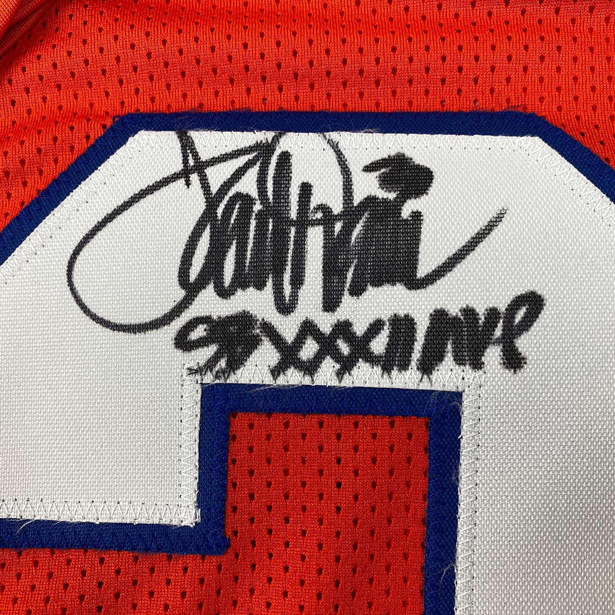 Framed Autographed/Signed Terrell Davis 35x39 SB XXXII MVP Denver Retro Orange Football Jersey JSA COA
