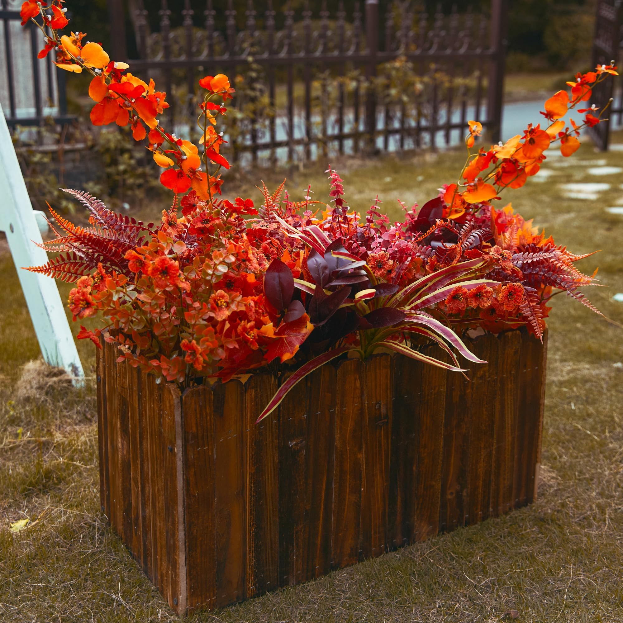 PARTY JOY 15 Bunches Artificial Fall Orchid Flowers 10x5x5in Autumn Decor