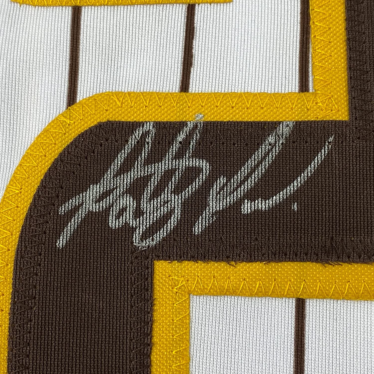 Framed Autographed/Signed Fernando Tatis Jr. 35x39 El Nino San Diego Pinstripe Baseball Jersey Beckett BAS COA