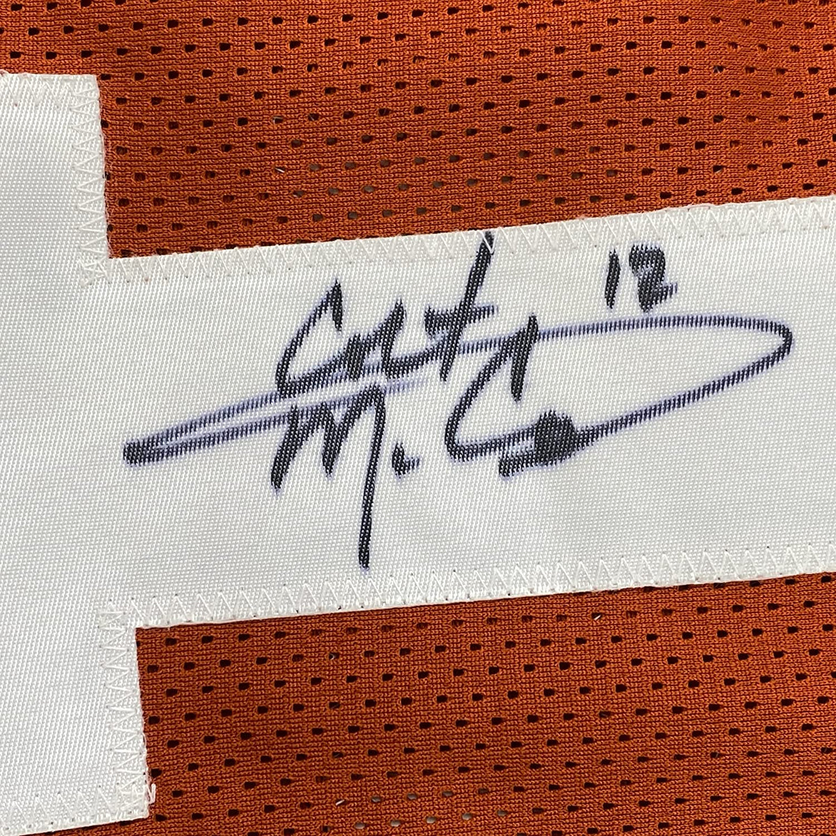 Framed Autographed/Signed Colt McCoy 35x39 Texas Longhorns Orange College Football Jersey JSA COA