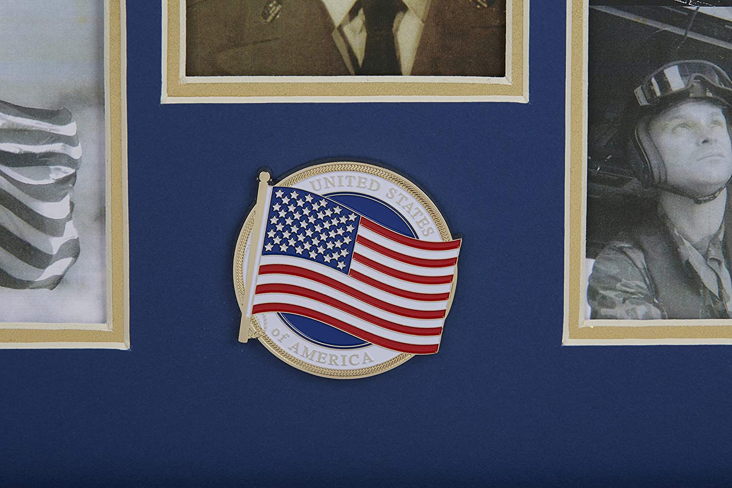 The Military Gift  Store Products Frame American Flag Medallion 5-Picture Collage Frame.