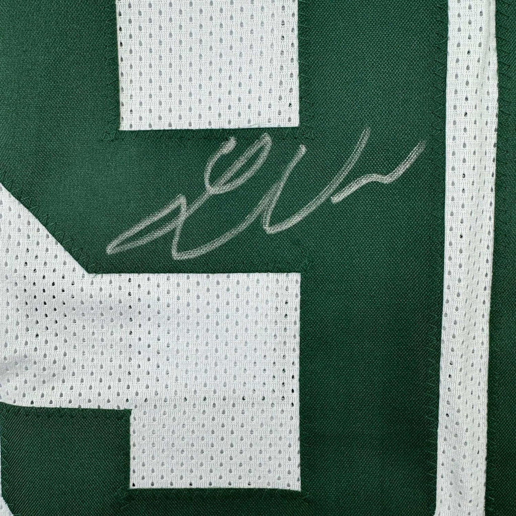 Framed Autographed/Signed Lukas Van Ness 35x39 Green Bay White Football Jersey Beckett BAS COA
