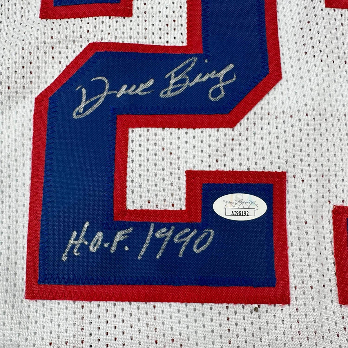 Framed Autographed/Signed Dave Bing 35x39 HOF 1990 Artwork Detroit White Basketball Jersey JSA COA