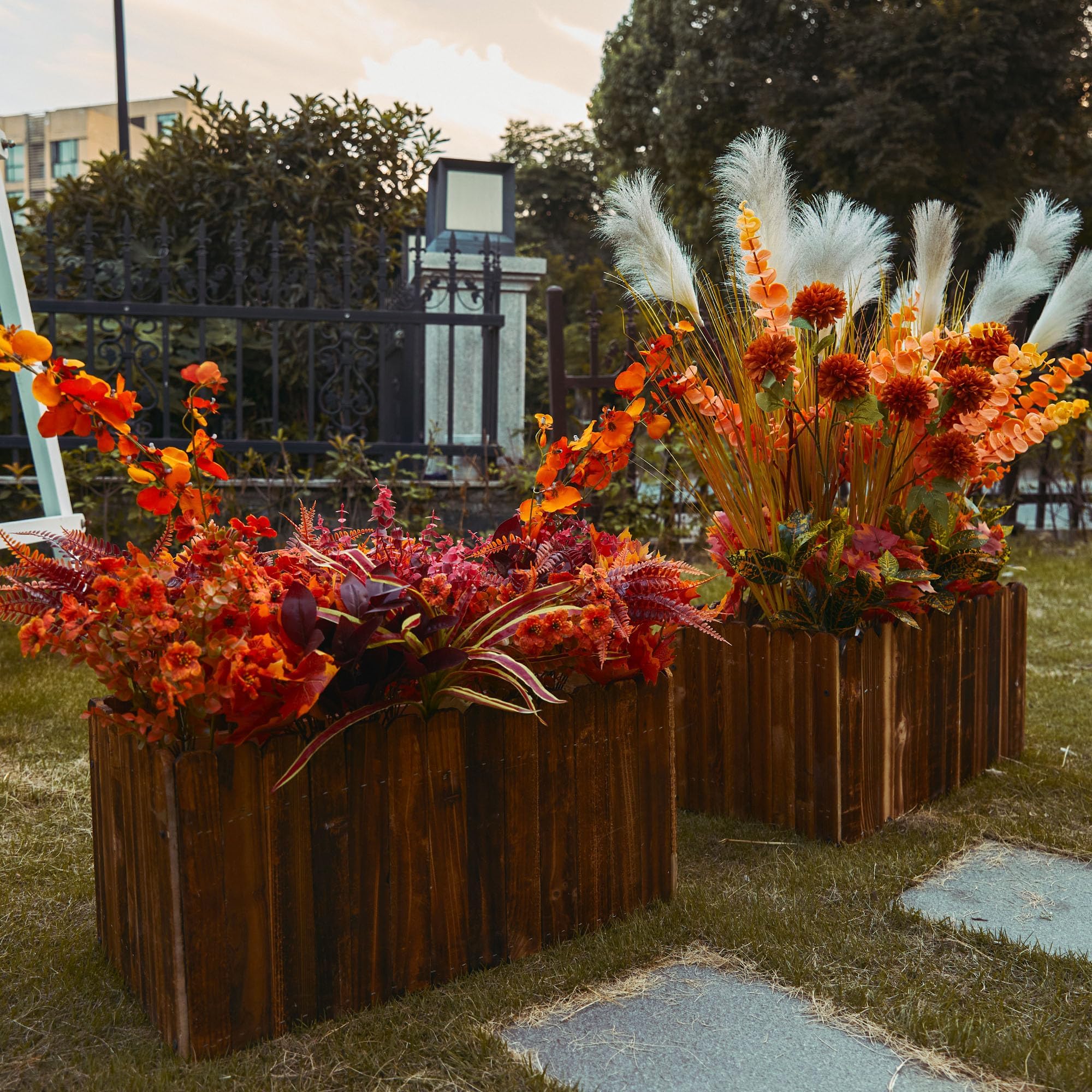 PARTY JOY 15 Bunches Artificial Fall Orchid Flowers 10x5x5in Autumn Decor