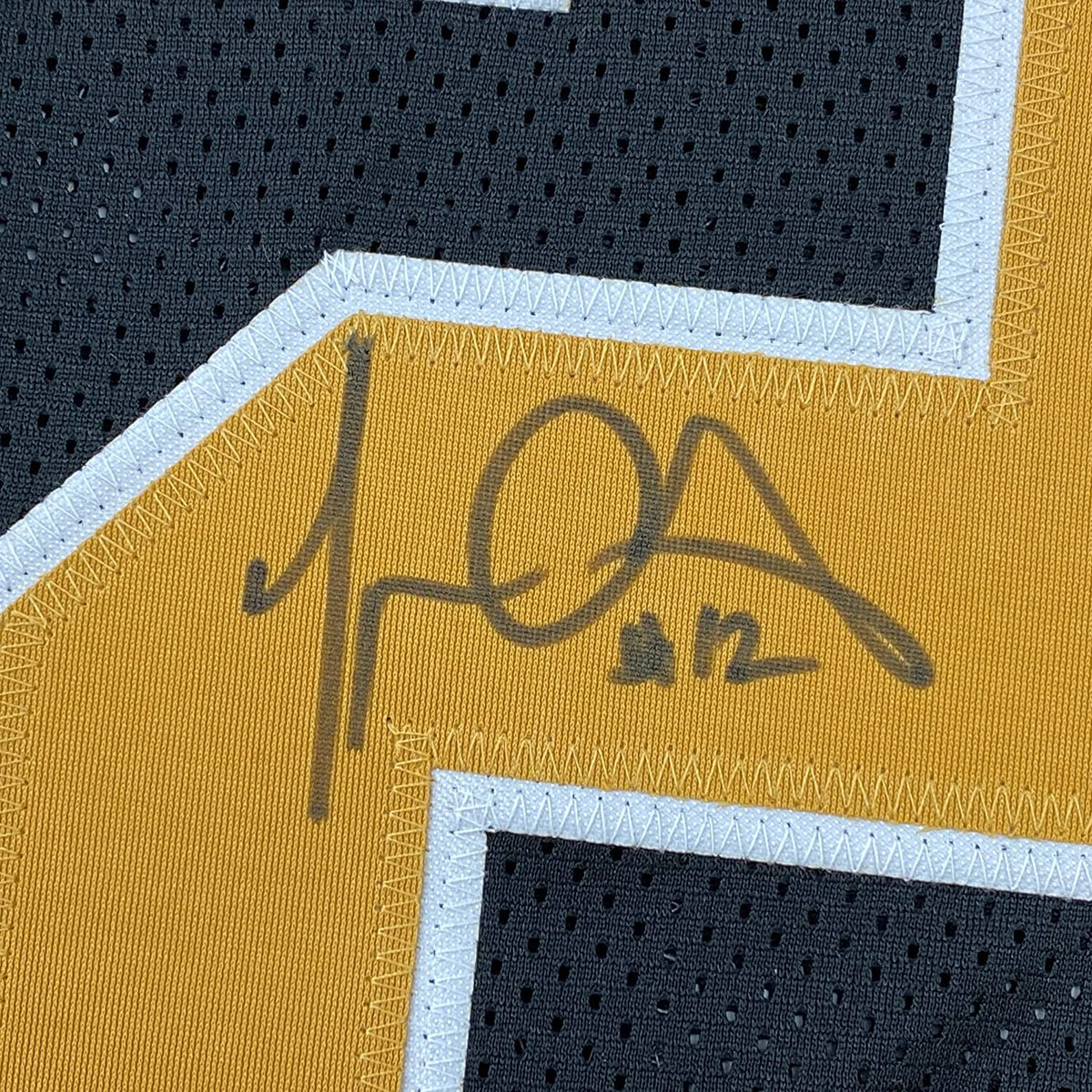 Framed Autographed/Signed Marques Colston 35x39 New Orleans Black Football Jersey JSA COA
