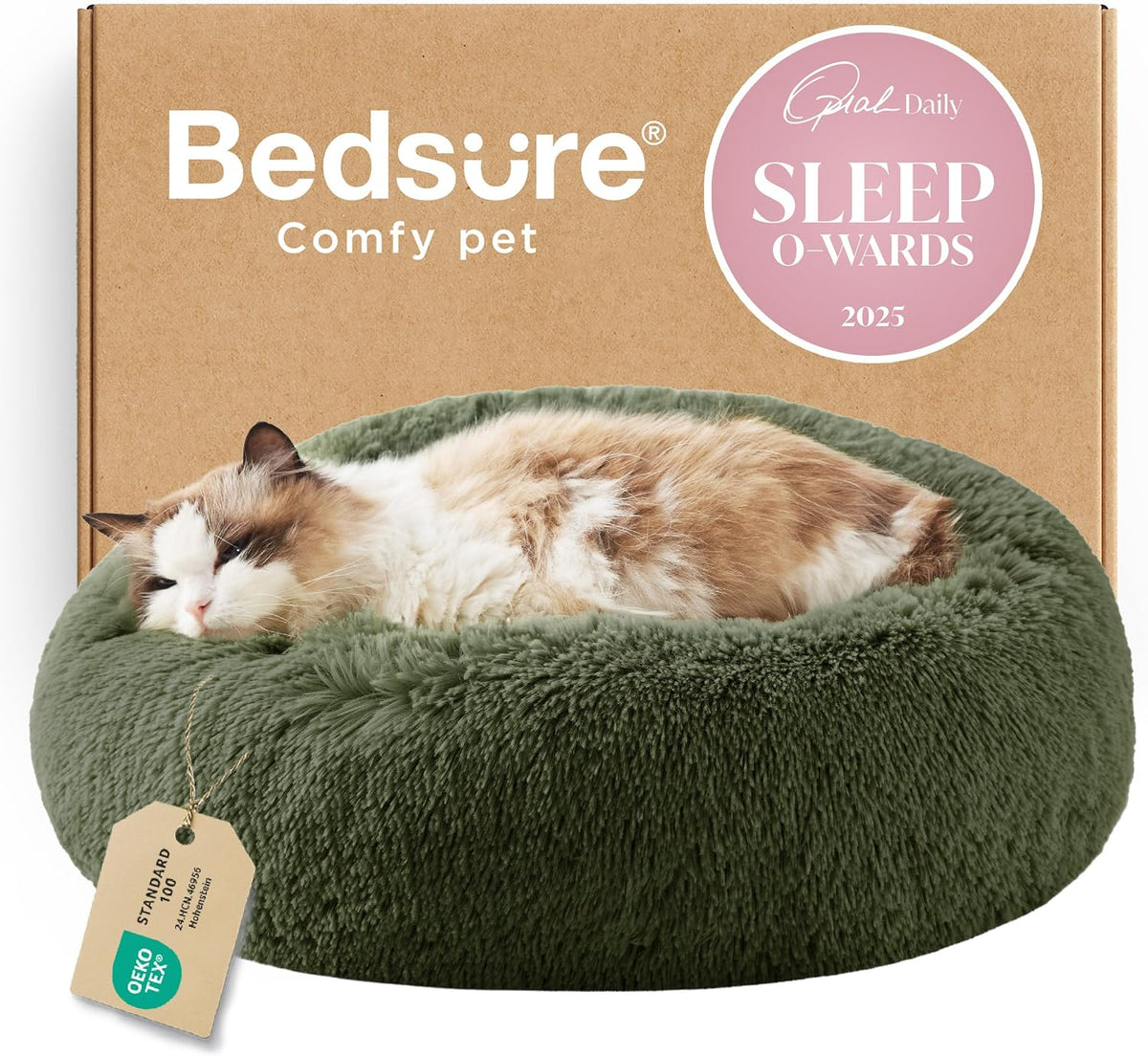 Bedsure Calming Donut Pet Bed – Multiple Sizes & Colors