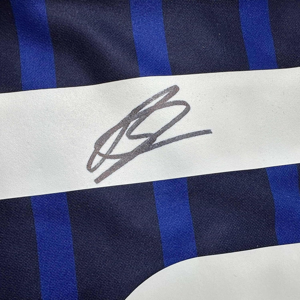 Framed Autographed/Signed Karim Benzema 35x39 France French National Team Blue Soccer Jersey Beckett BAS COA