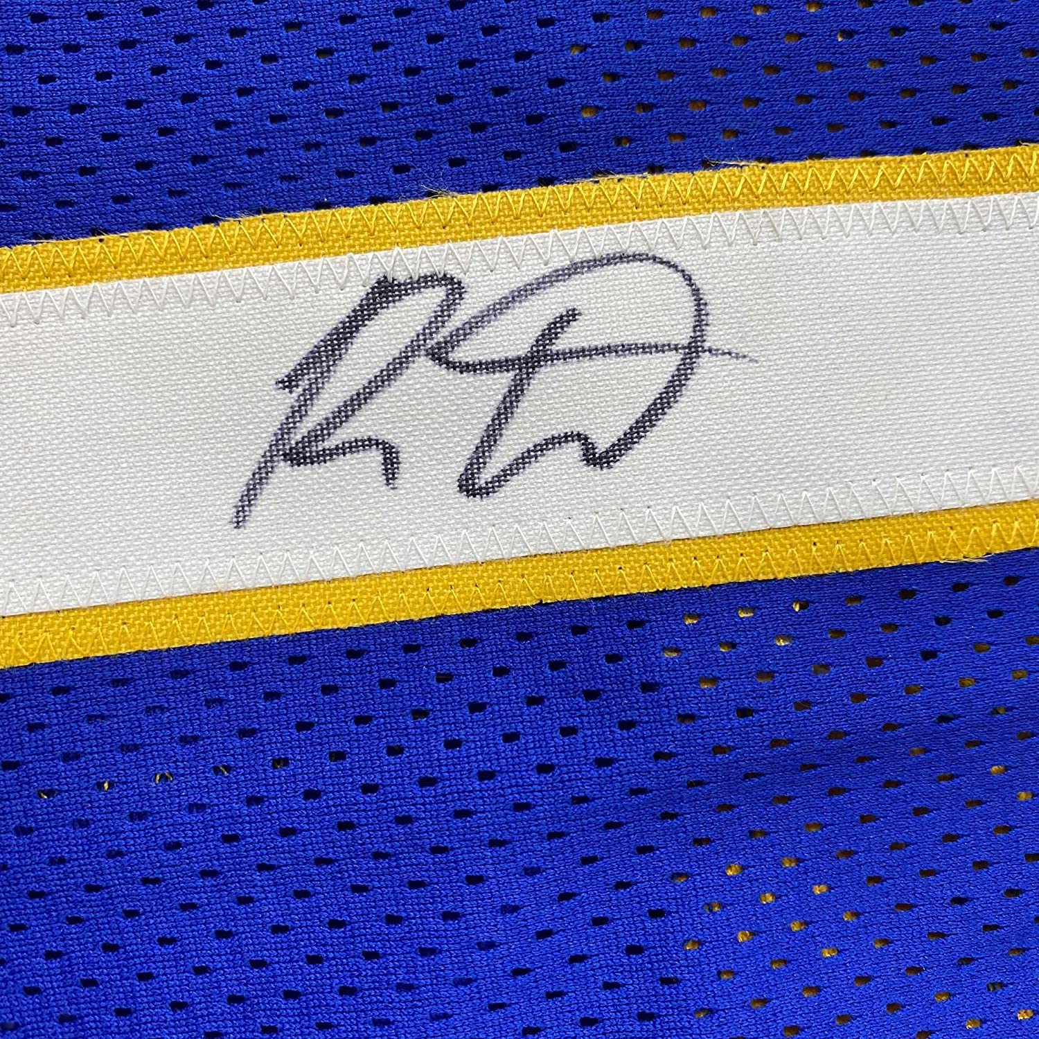 Framed Autographed/Signed Ron Artest Metta World Peace 35x39 Indiana Blue #91 Basketball Jersey Beckett BAS COA