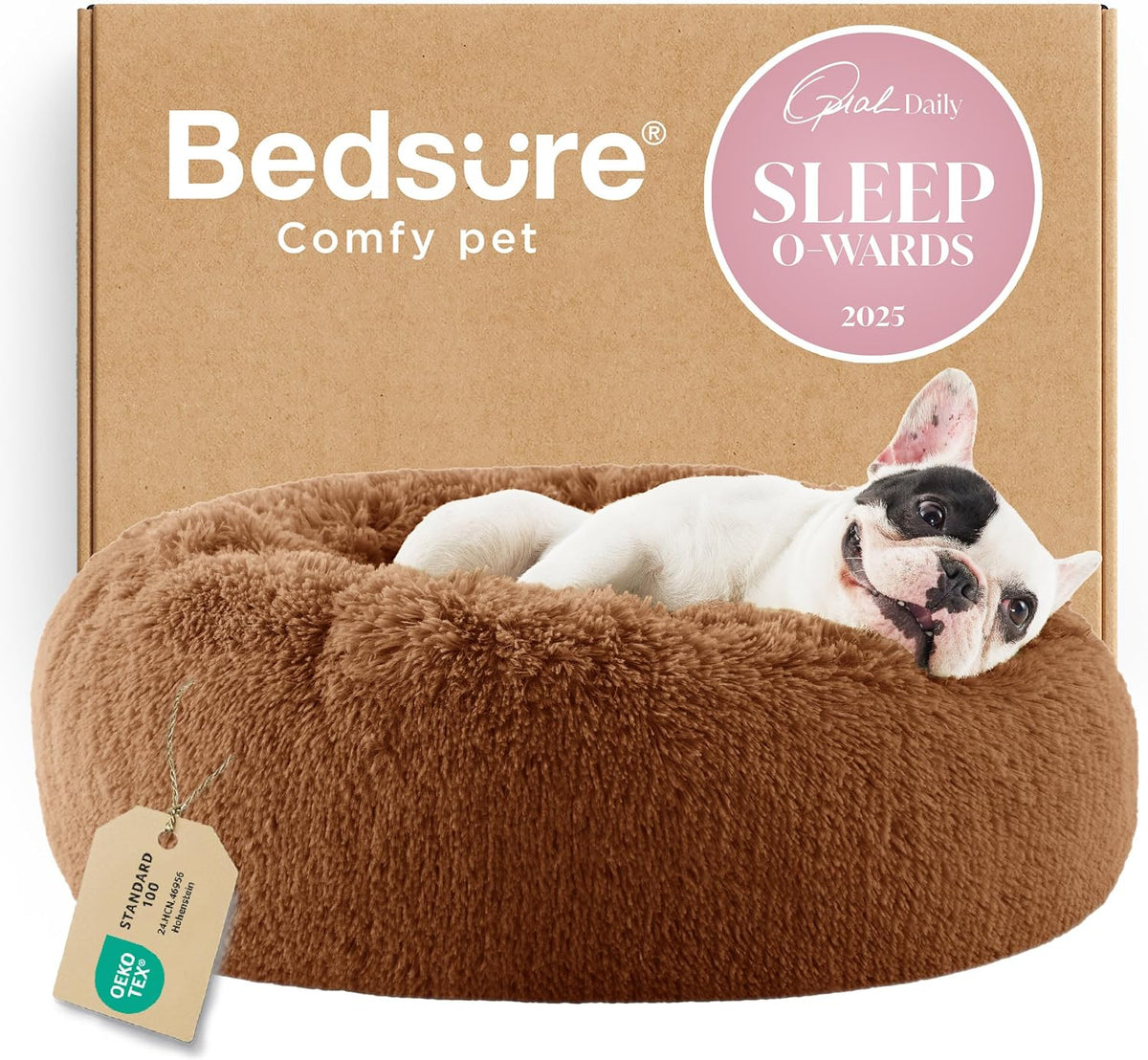 Bedsure Calming Donut Pet Bed – Multiple Sizes & Colors