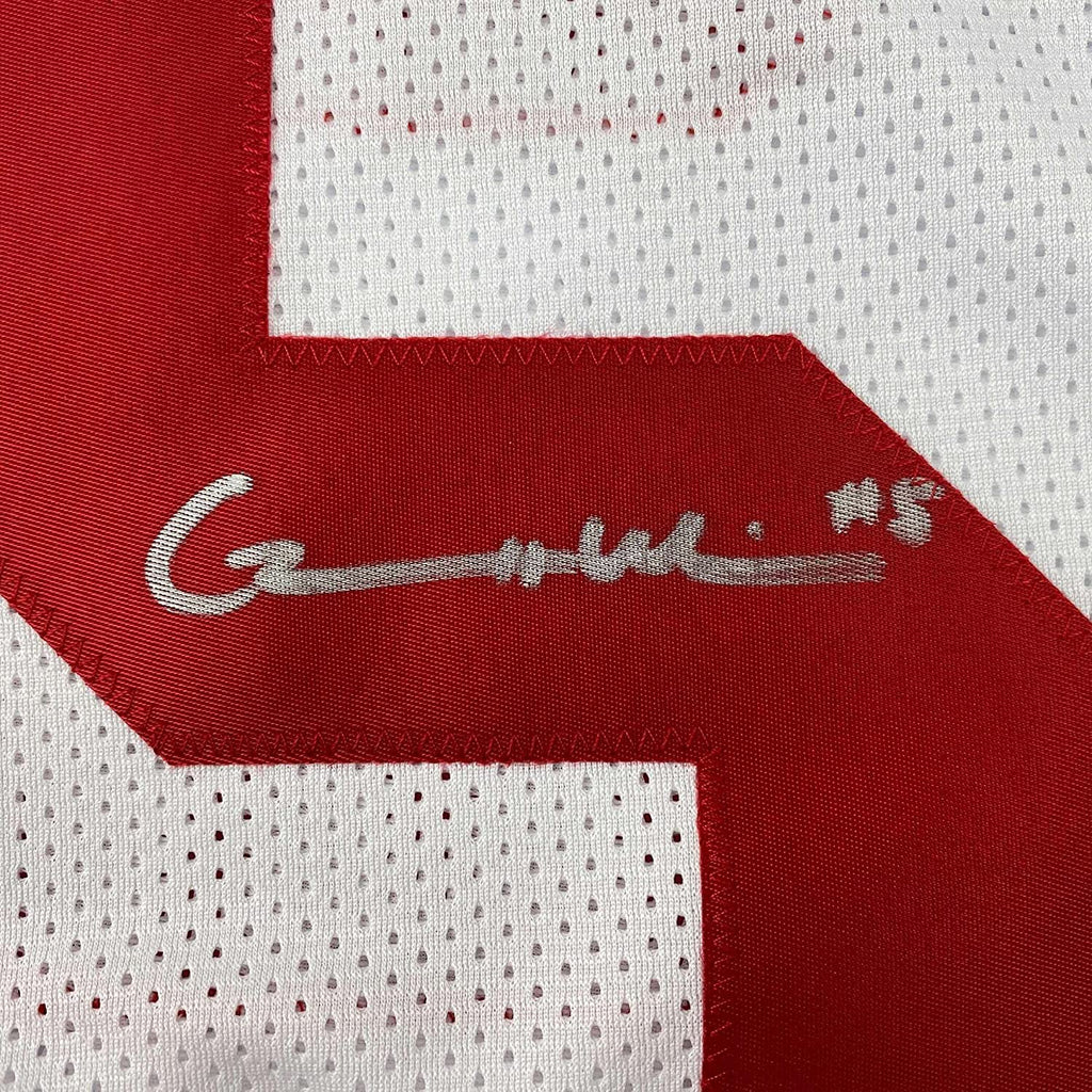 Framed Autographed/Signed Garrett Wilson 35x39 Ohio State White College Football Jersey JSA COA