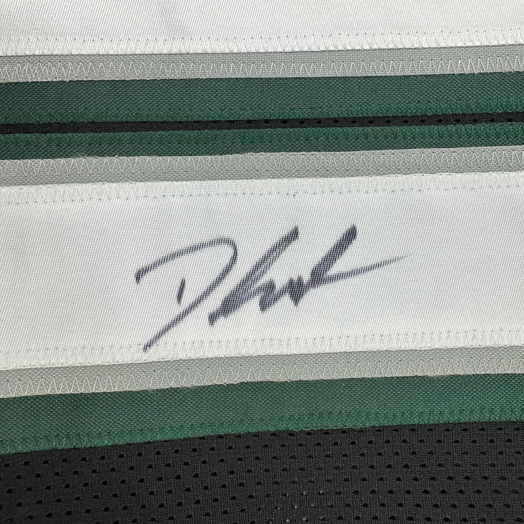 Framed Autographed/Signed D'Andre Swift 35x39 Philadelphia Black Football Jersey JSA COA