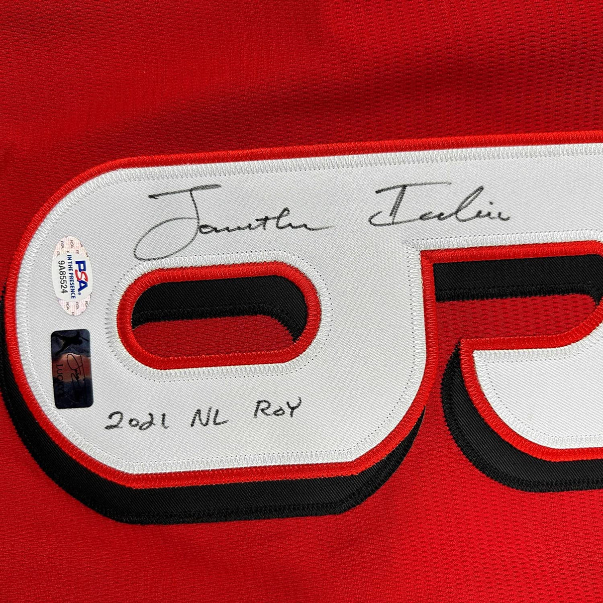 Framed Autographed/Signed Jonathan India 35x39 2021 NL ROY Cincinnati Red Baseball Jersey JSA COA