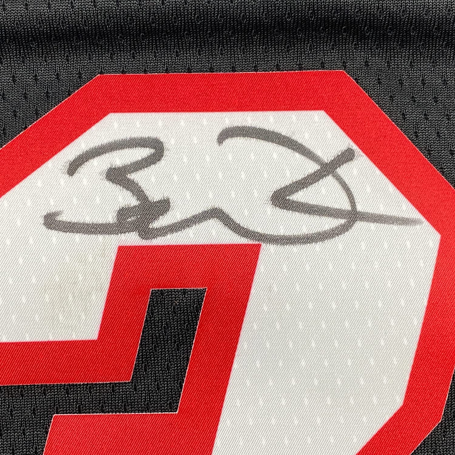 Framed Autographed/Signed Dwyane Wade 35x39 Miami Heat Black Authentic Basketball Jersey Fanatics COA