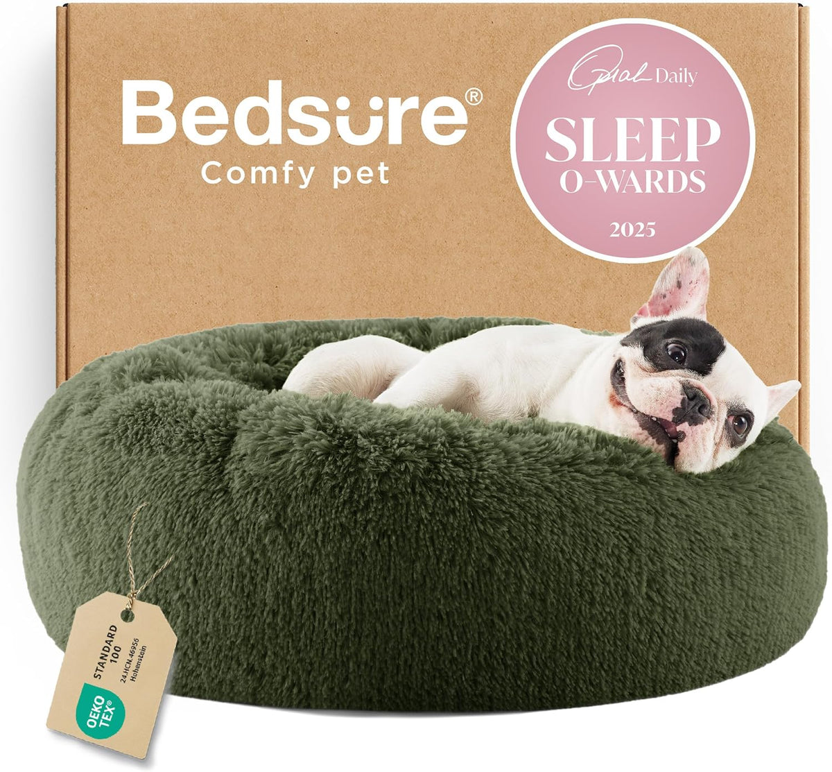 Bedsure Calming Donut Pet Bed – Multiple Sizes & Colors