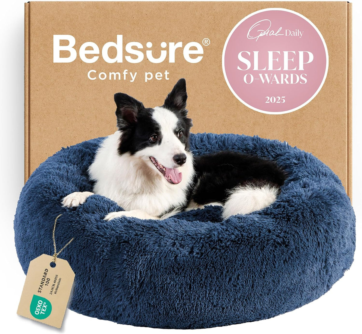 Bedsure Calming Donut Pet Bed – Multiple Sizes & Colors