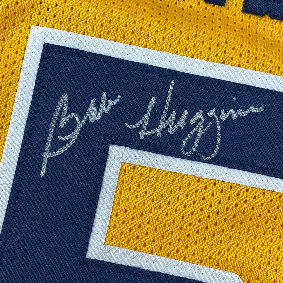 Framed Autographed/Signed Bob Huggins 35x39 West Virginia Yellow College Basketball Jersey JSA COA