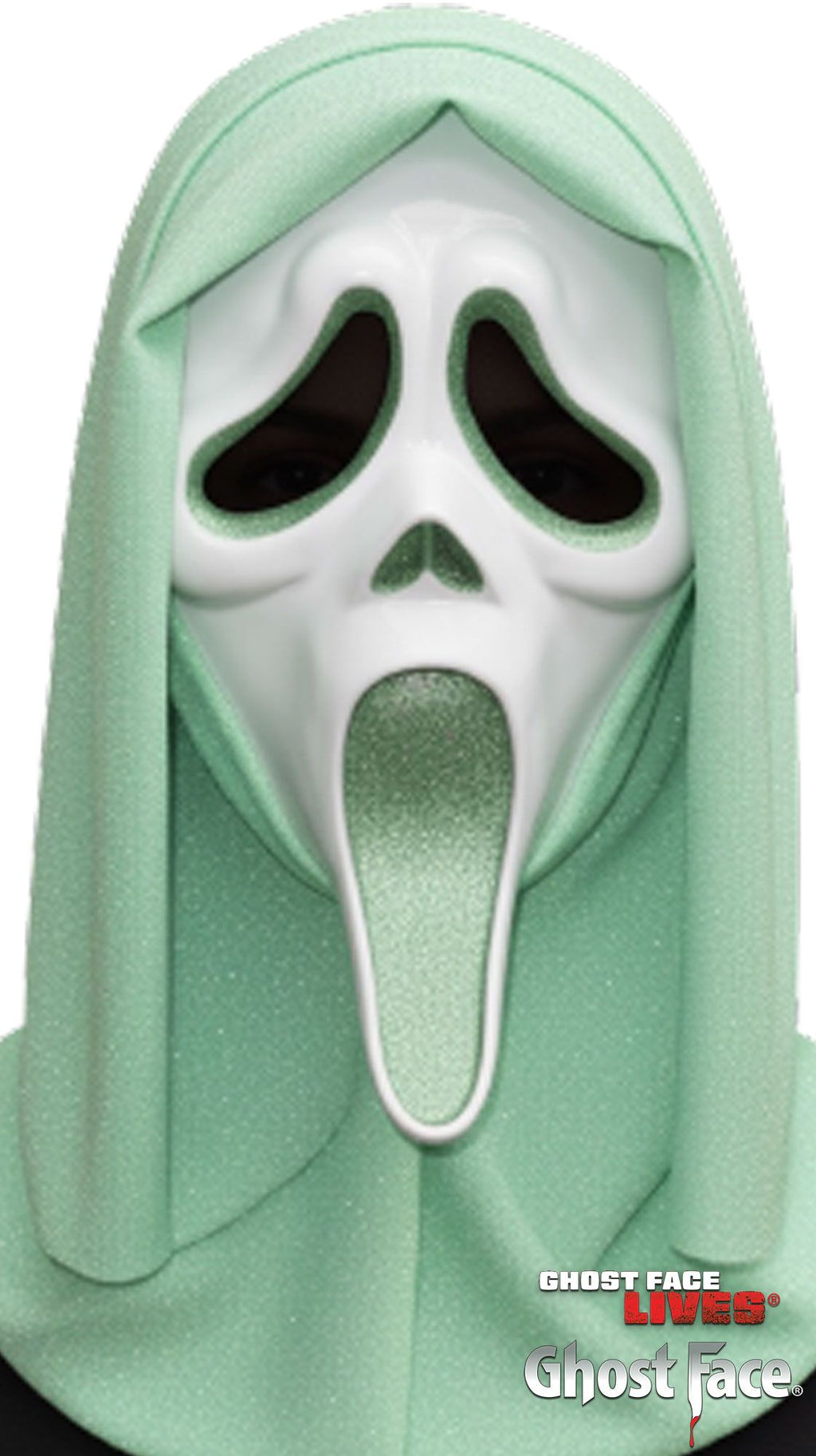 Fun World Scream Ghost Face Glitter Costume Mask Pink, Purple, Green, Silver