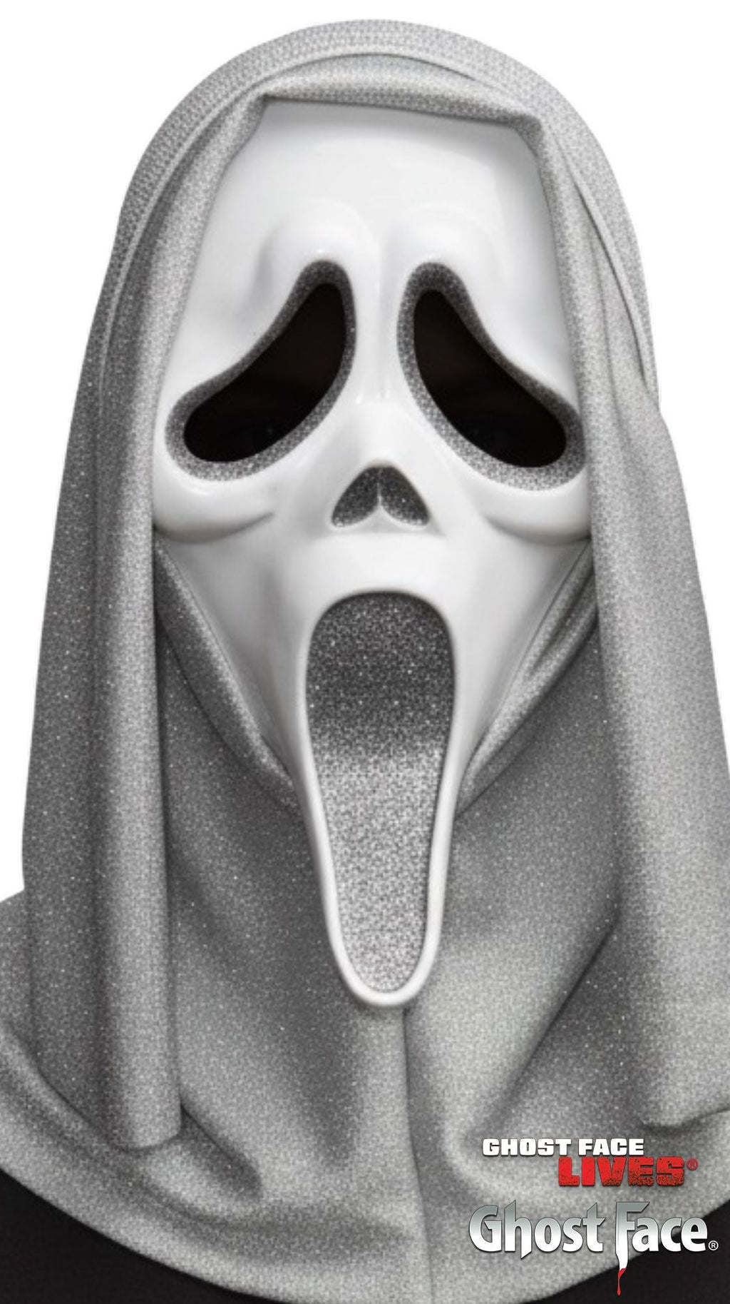 Fun World Scream Ghost Face Glitter Costume Mask Pink, Purple, Green, Silver