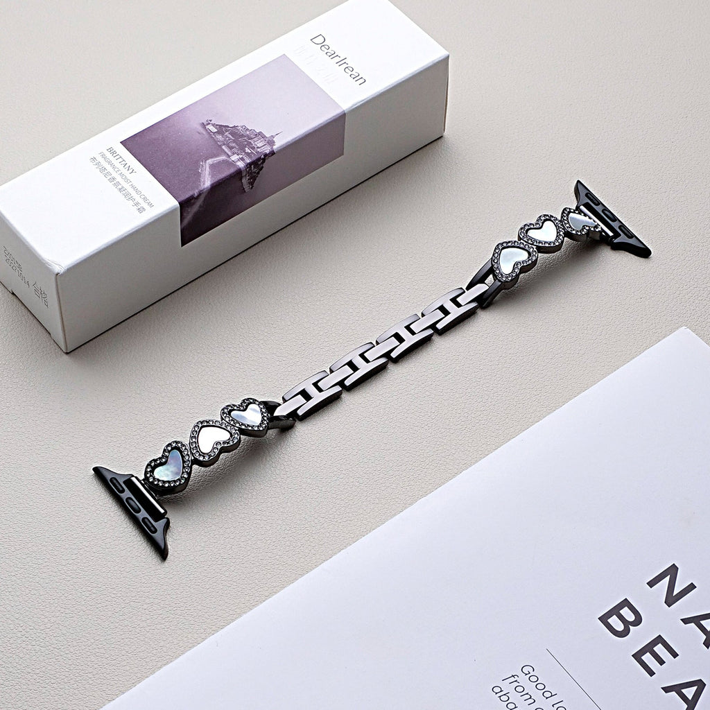 Loving-Heart Shell Metal Watch Strap